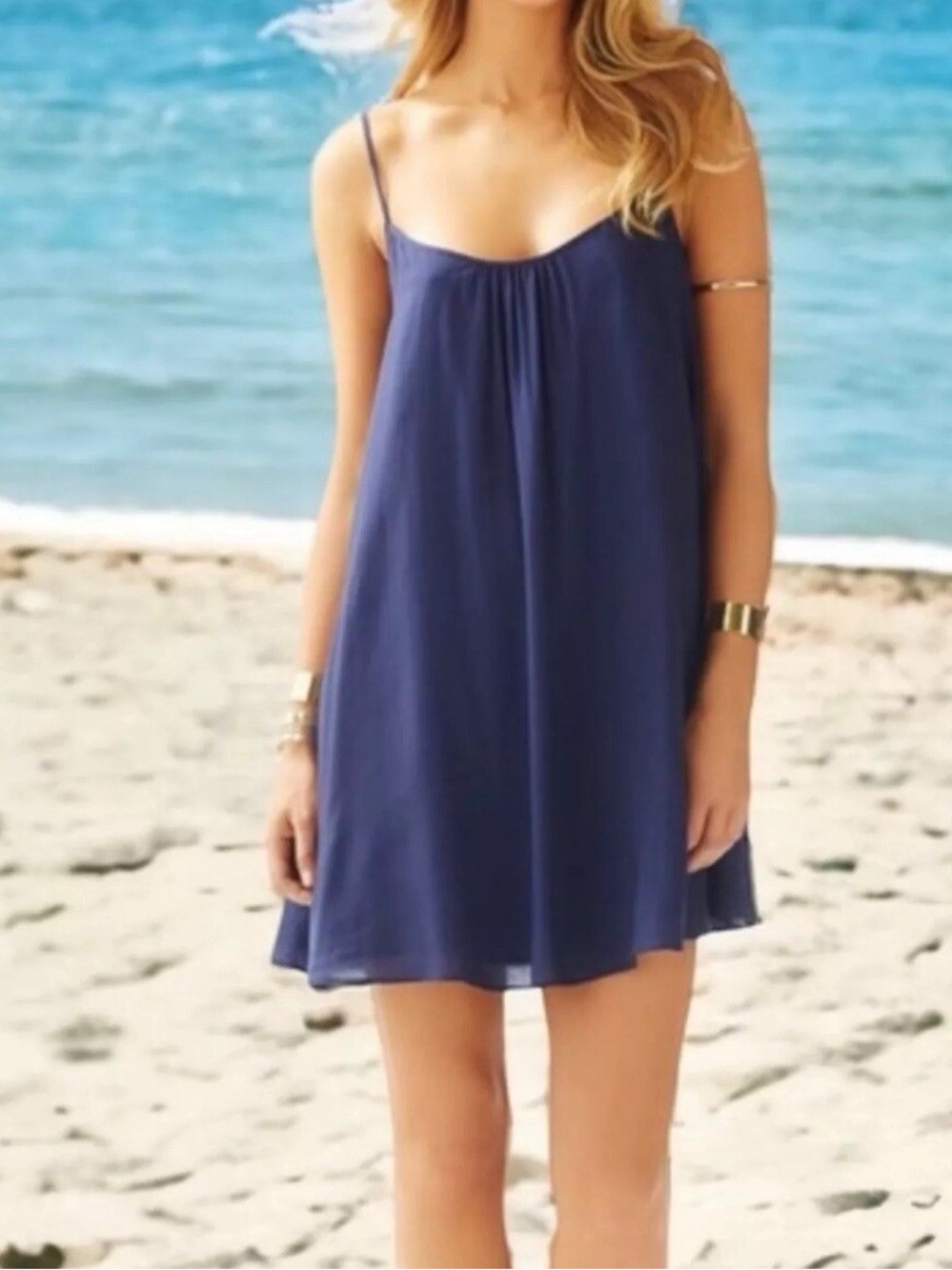 Lilly Pulitzer Navy Blue Slip Dress with Spaghetti Straps